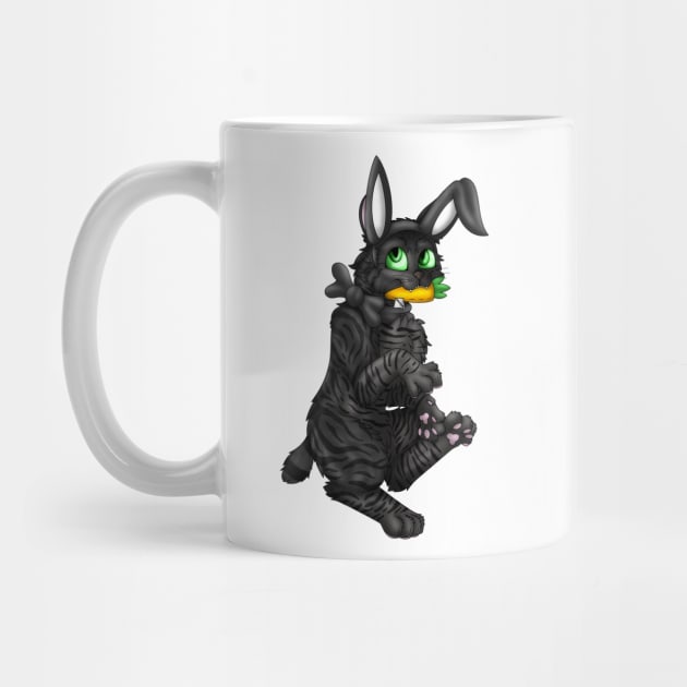 Bobtail BunnyCat: Black Tabby (Black) by spyroid101